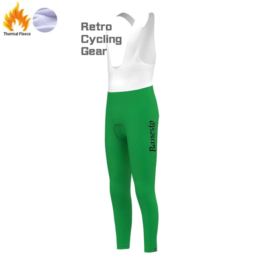 1990s Banesto Fleece Retro Cycling Bib Pants