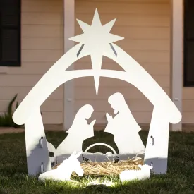 4ft Christmas Nativity Scene Yard Decoration w/ Water Resistant PVC