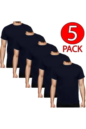 5 Pack Mens Plain Polycotton T-shirt