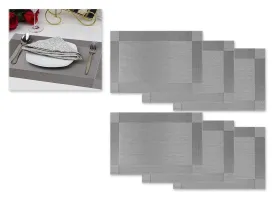 6 Pcs 30cm x 45cm PVC Insulated Stain Free Table Placemat - Gray