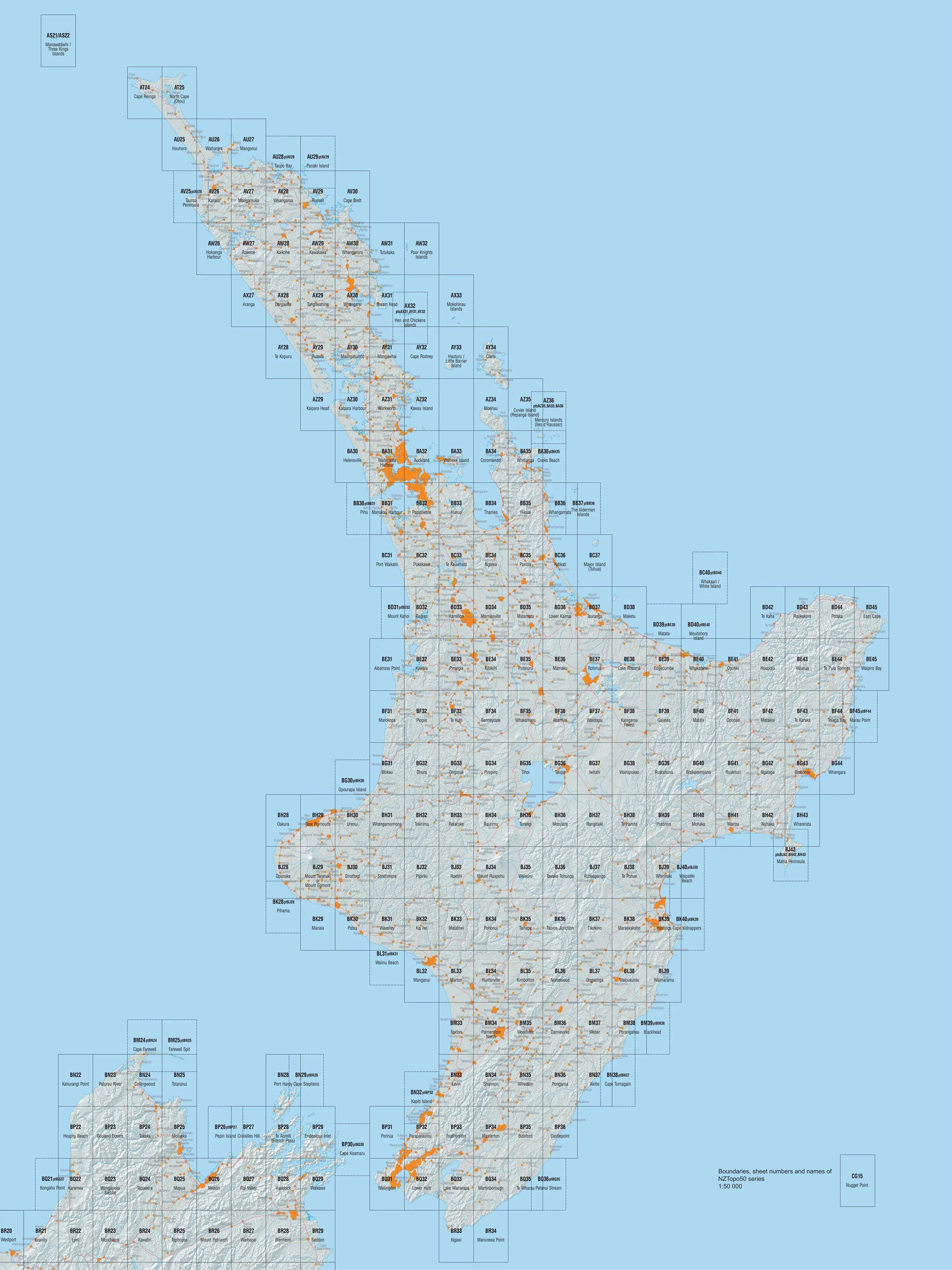 AZ35 - Cuvier Island (Repanga Island) Topo50 map