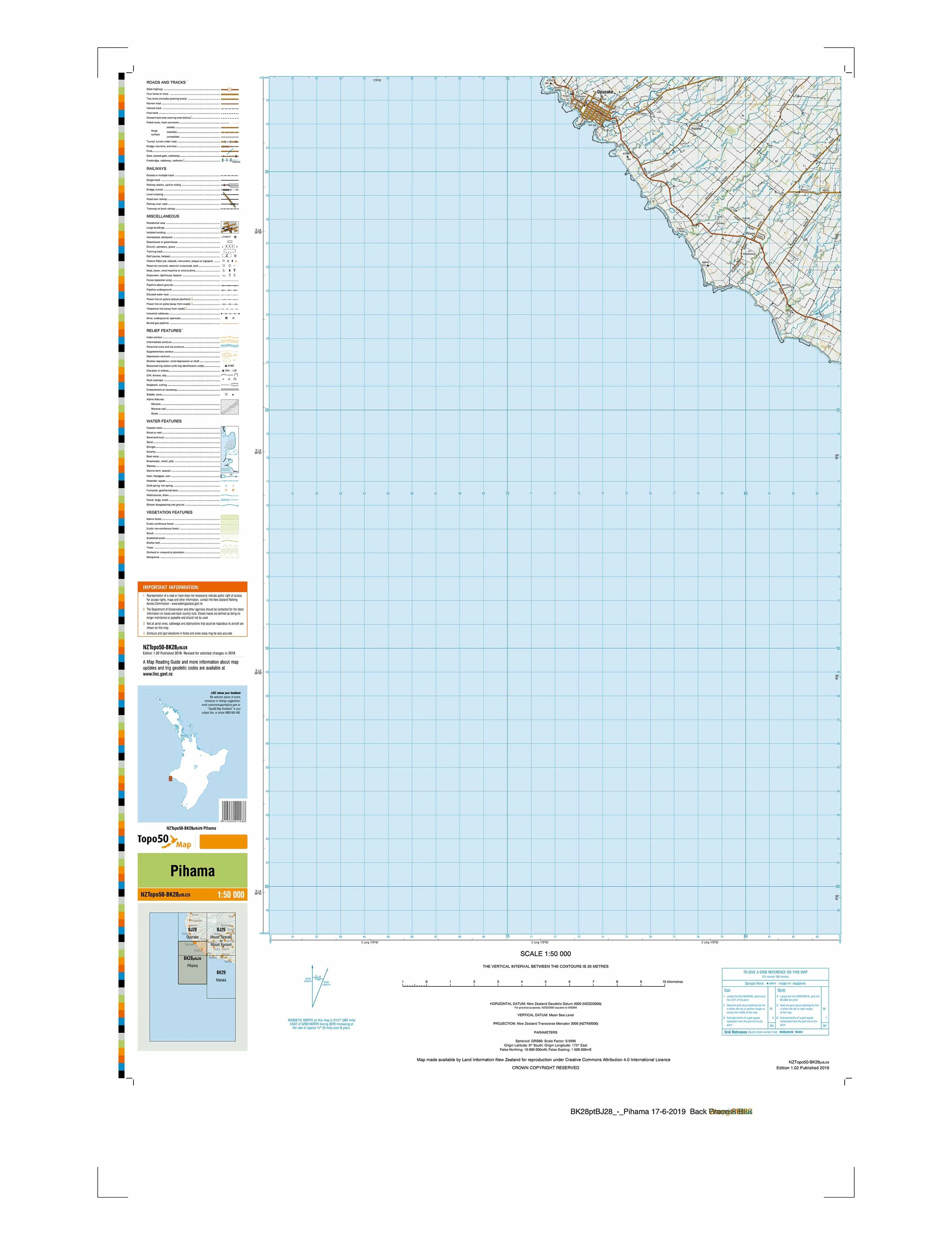 BK28ptBJ28 - Pihama Topo50 map