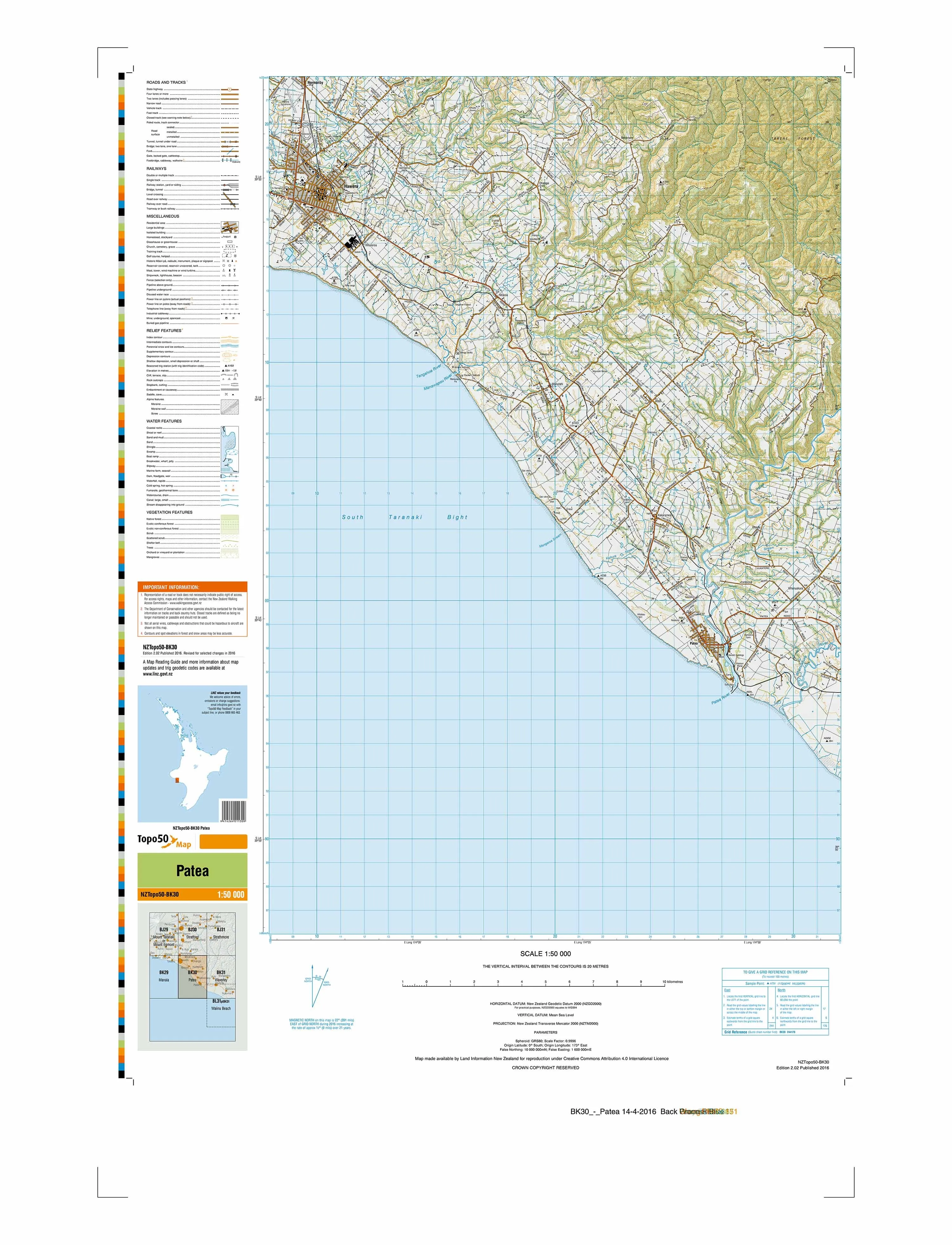 BK30 - Pātea Topo50 map