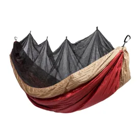 Bug Net Hammock - Ruby Wine Body & Lead Grey Border