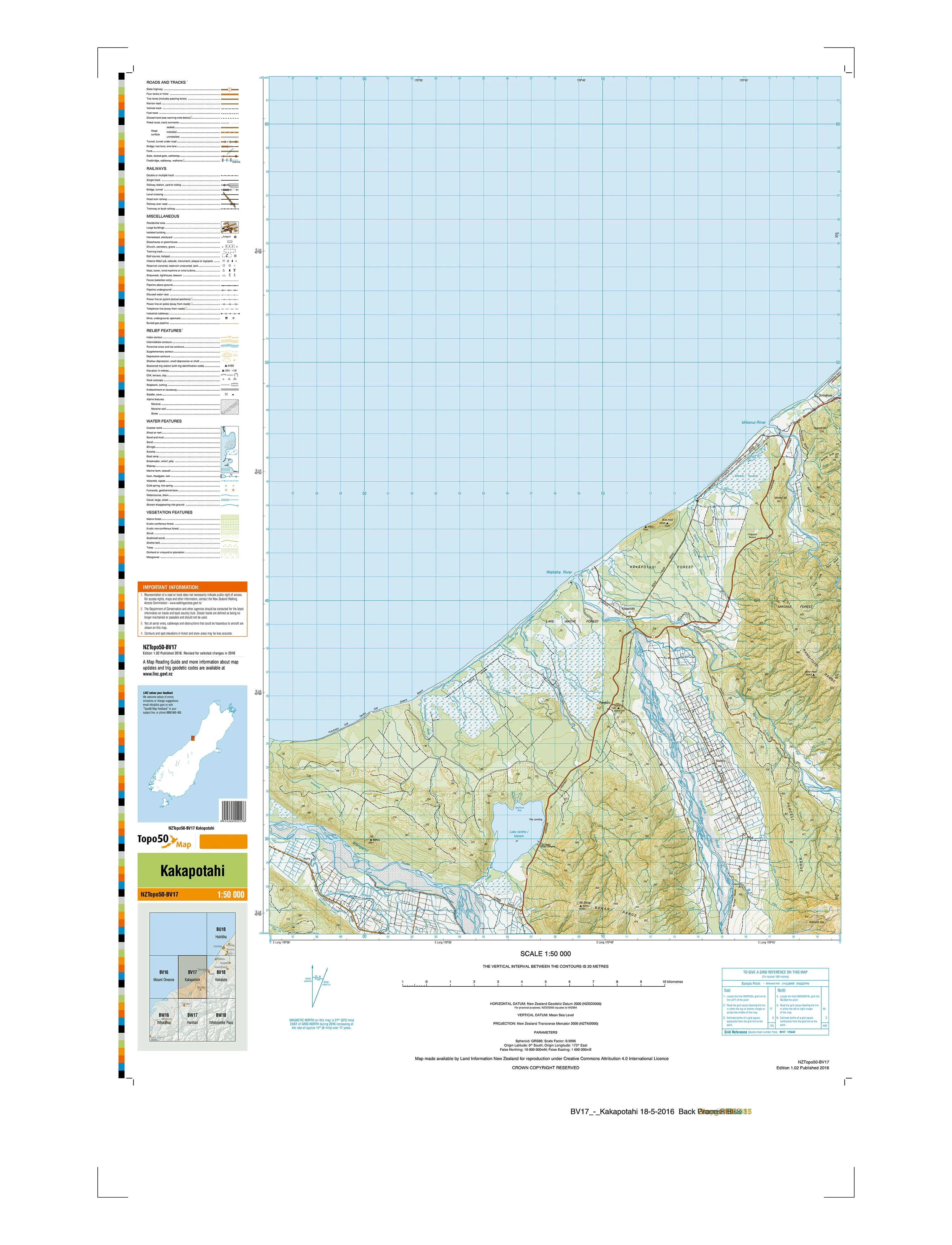 BV17 - Kakapotahi Topo50 map