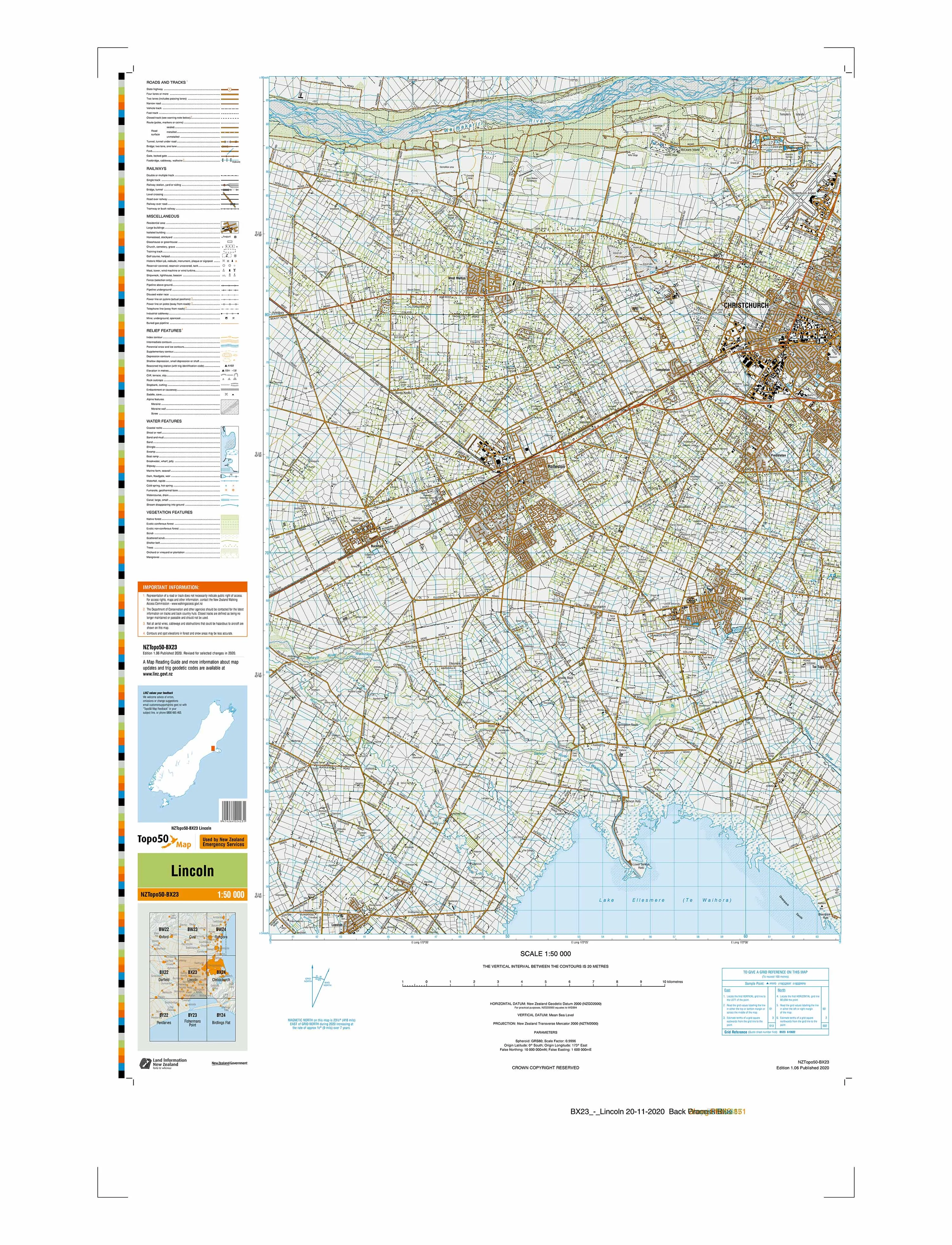 BX23 - Lincoln Topo50 map