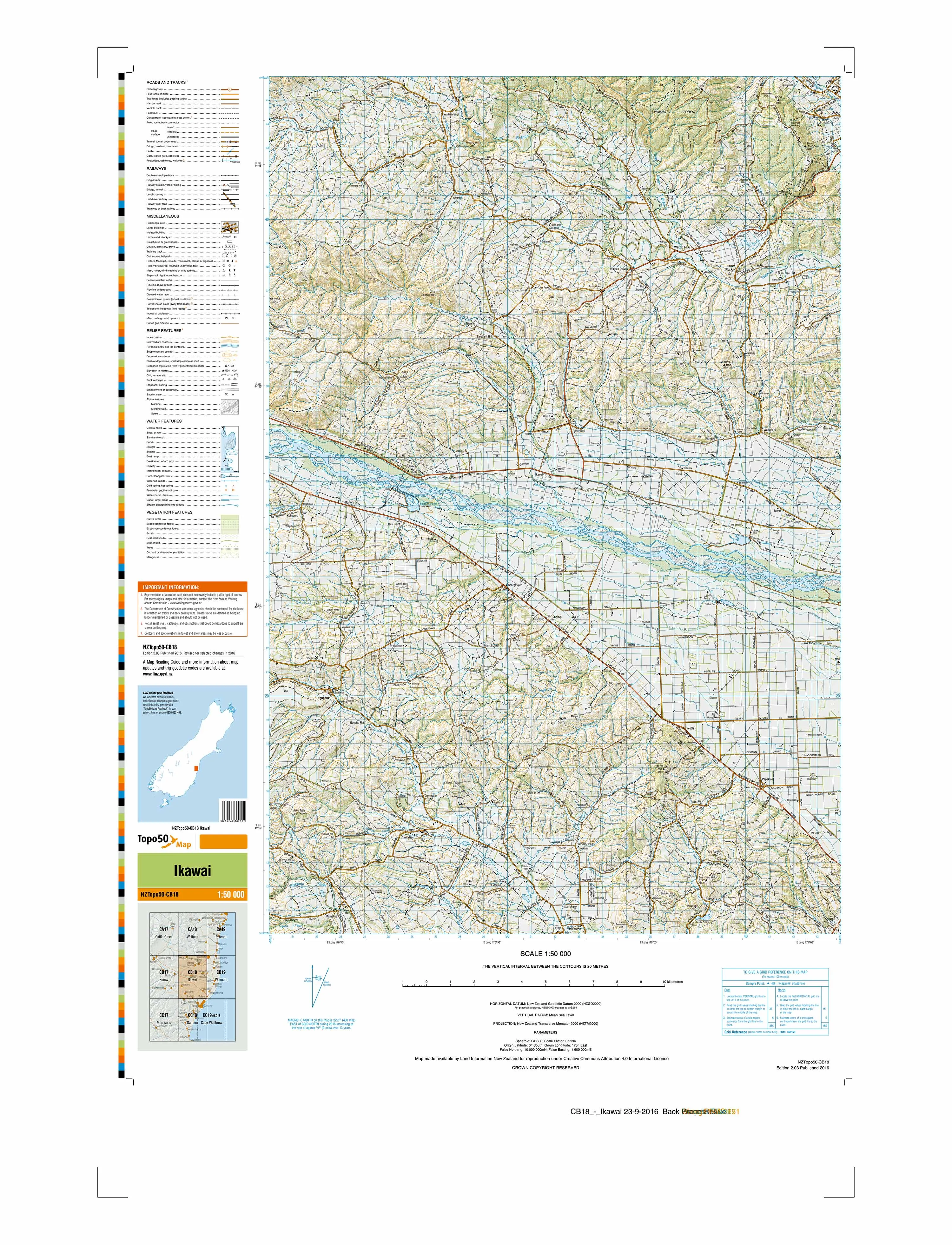 CB18 - Ikawai Topo50 map