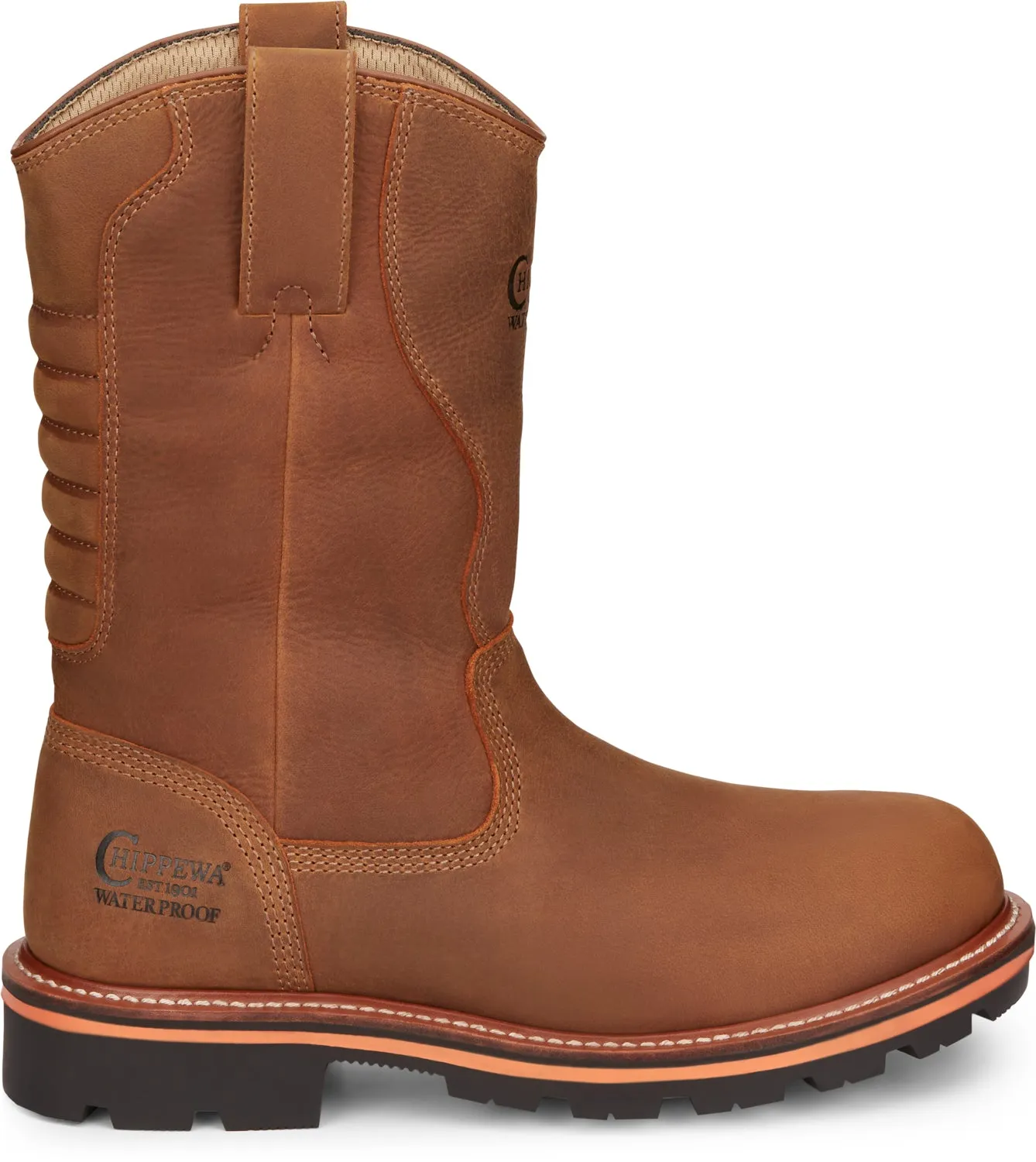 Chippewa Mens Thunderstruck 11in Waterproof Blonde Leather Work Boots