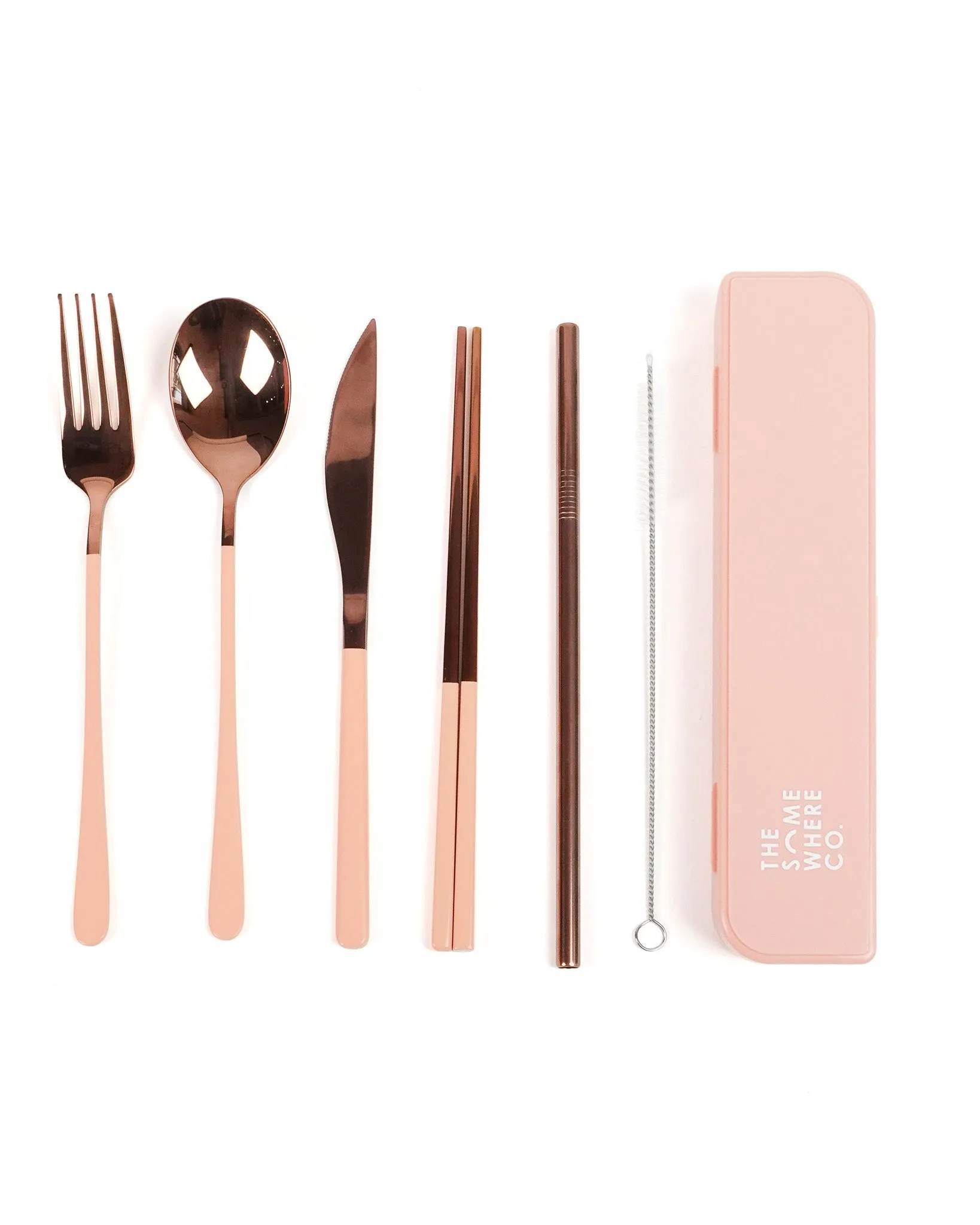 Cutlery Kit - Rose Gold with Blush Handle