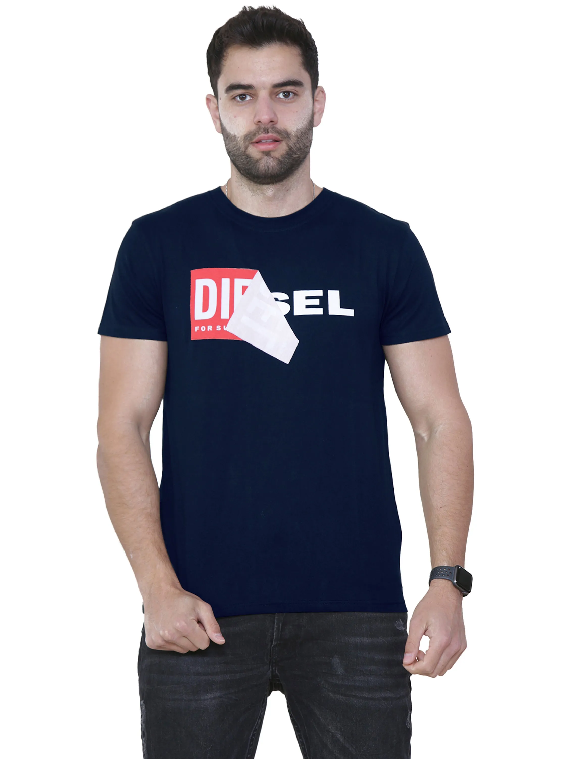 Diesel Mens Double Logo Short Sleeve T Shirt | T-Diego QA