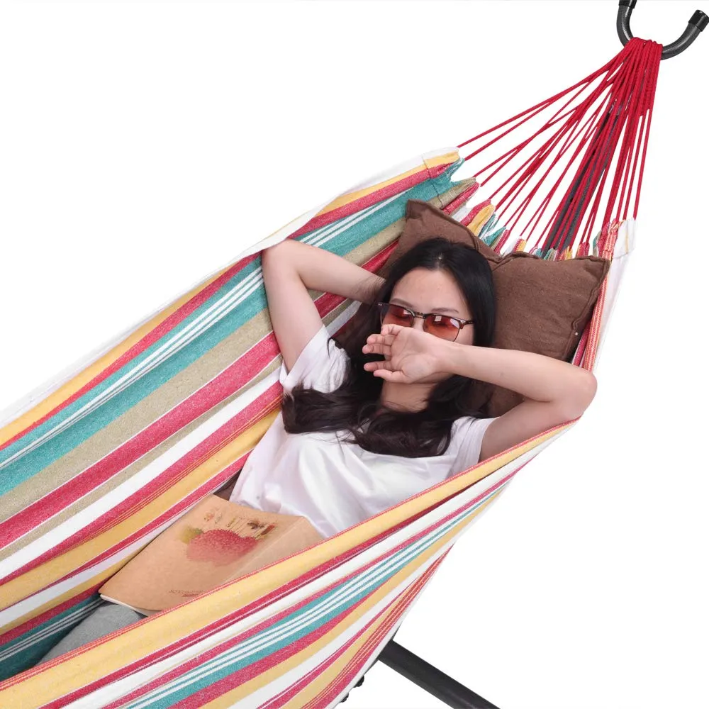 Double Mayan Hammock with 9 FT Stand & Carrying Case - ONCLOUD