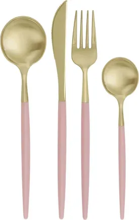 Dusty Rose & Gold Assorted Cutlery (12pcs)