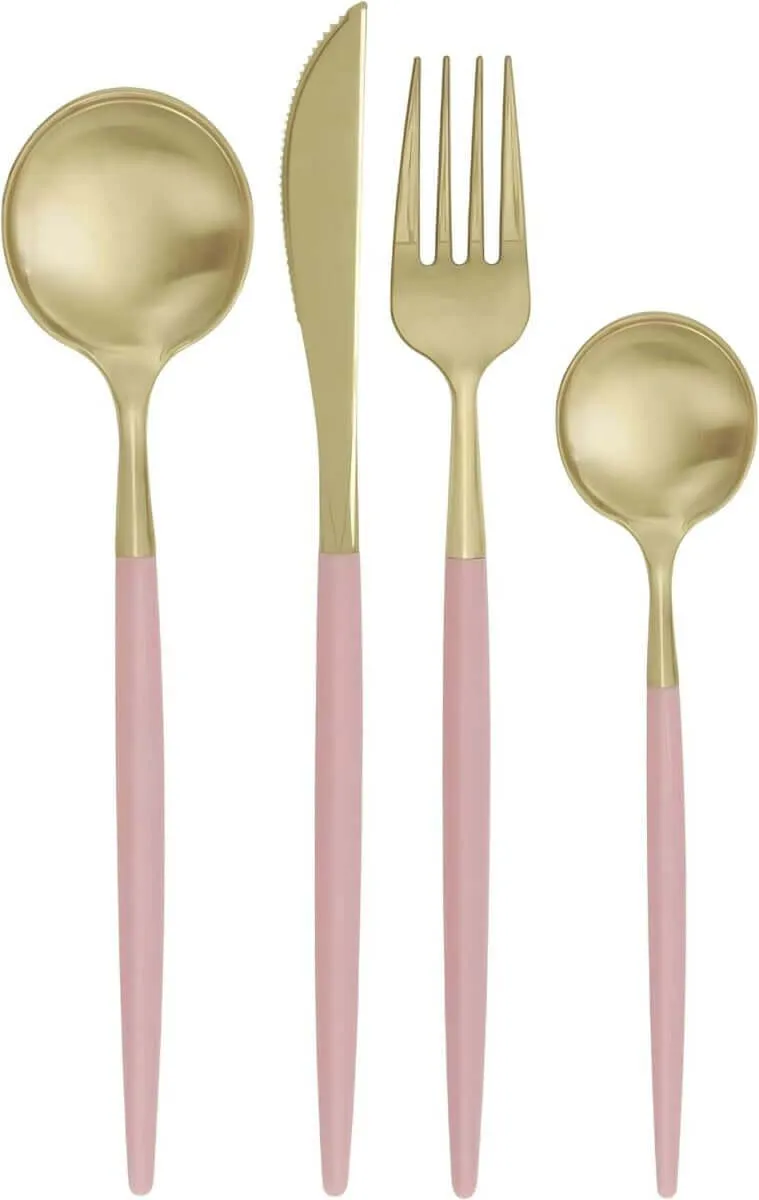 Dusty Rose & Gold Assorted Cutlery (12pcs)