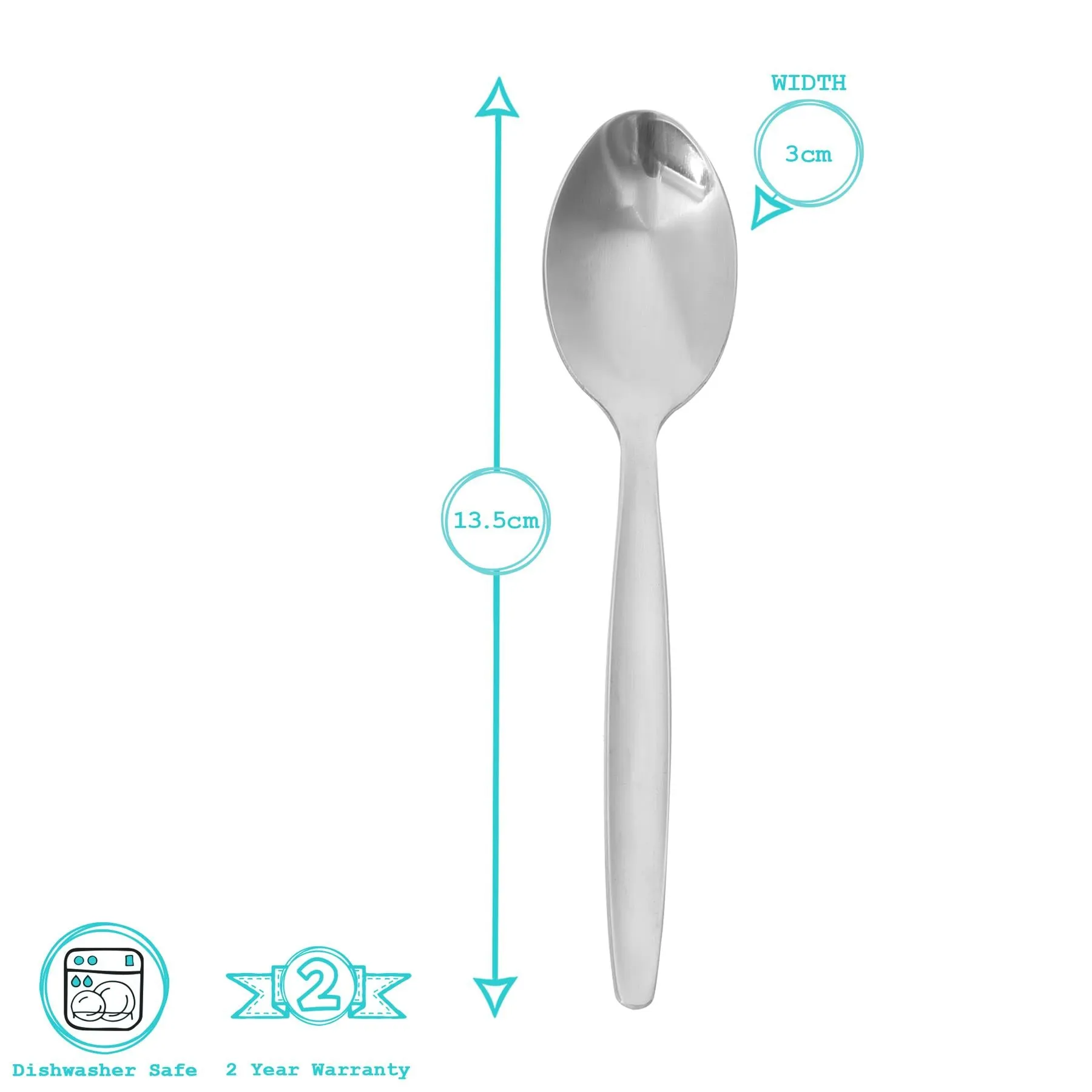 Economy Stainless Steel Teaspoons - By Argon Tableware