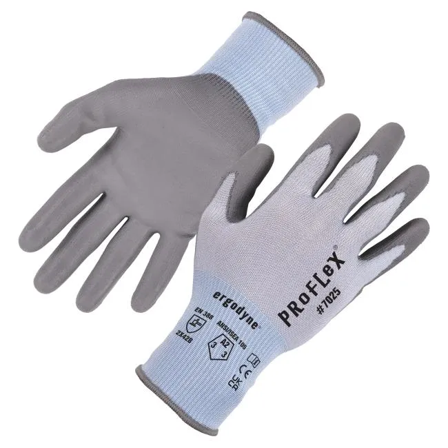 Ergodyne ProFlex 7025 PU Coated Cut-Resistant Gloves - Blue