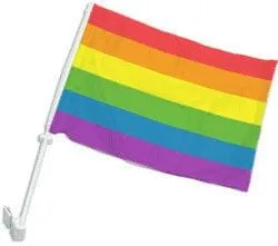 Flags Importer 12" x 16" Rainbow Pride Car Flag