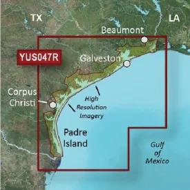 Garmin YUS047R Bluechart G2 Hi-Res Satellite Texas Gulf