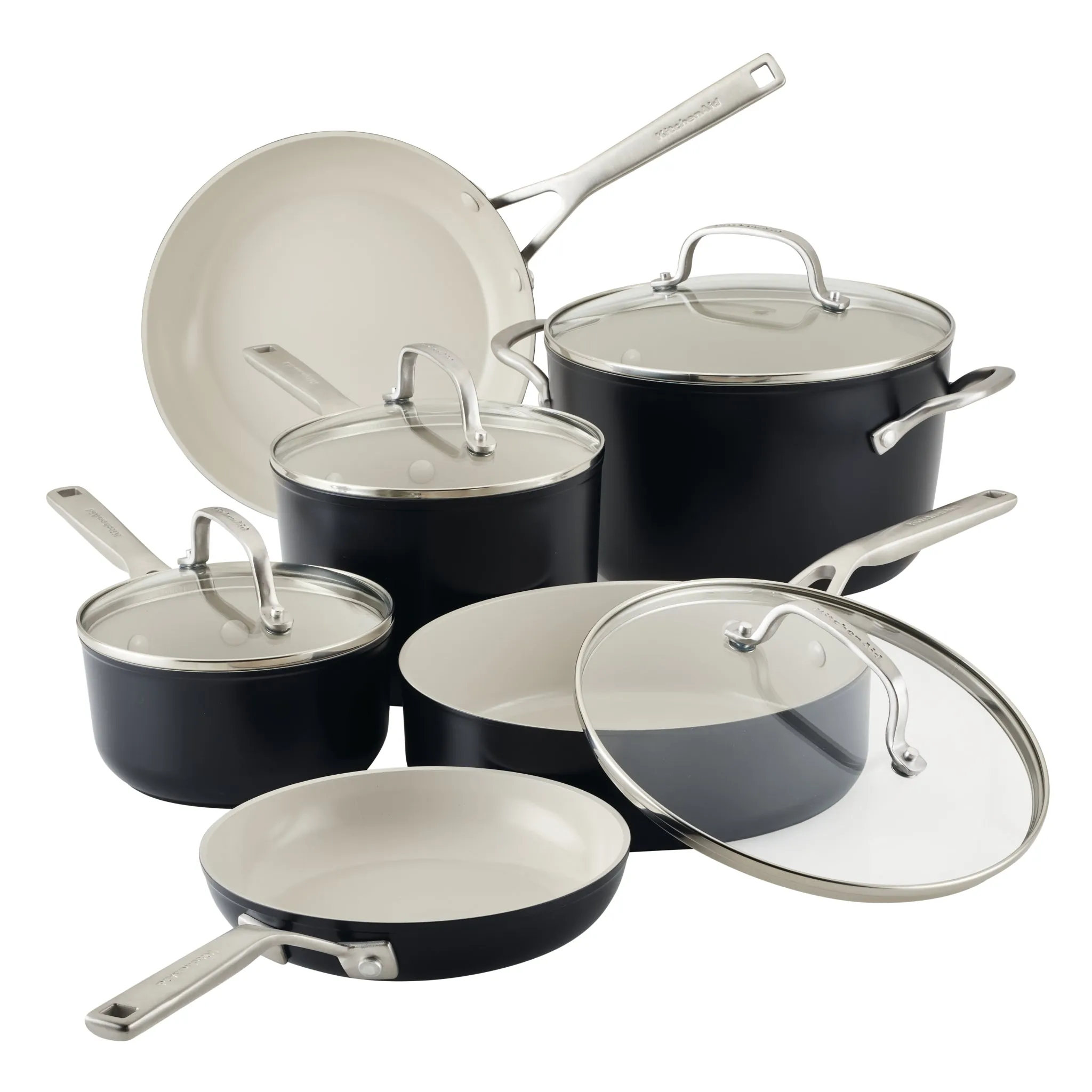 Hard-Anodized Ceramic Nonstick 10-Piece Cookware Set