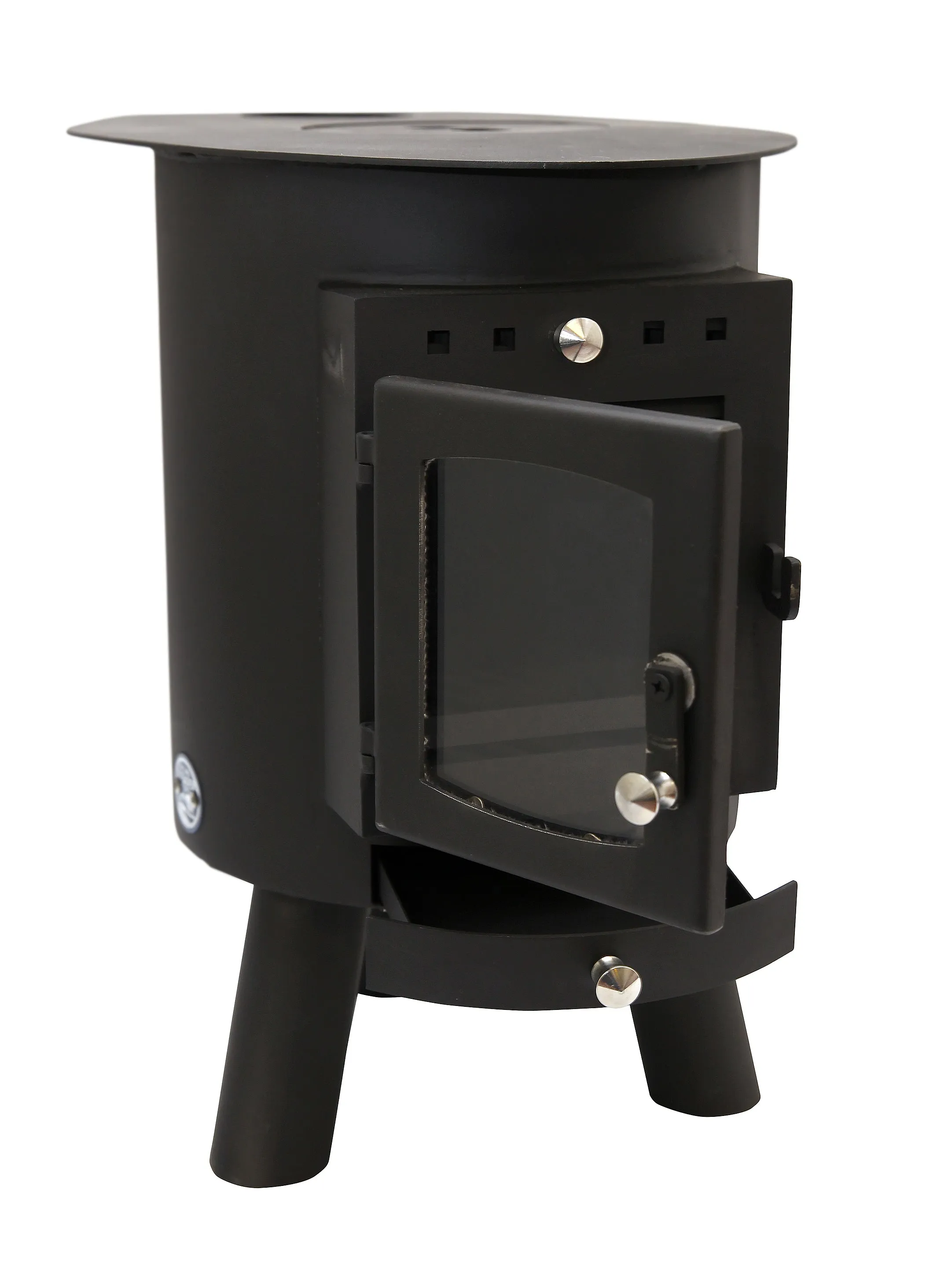 Hygge Oval Wood Stove | 4.5kw 18kg | Single Wall Flue and Boiler Package