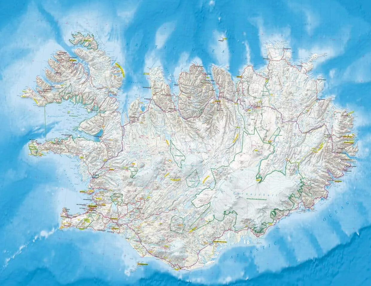 Iceland Road Map by TerraQuest (2023)