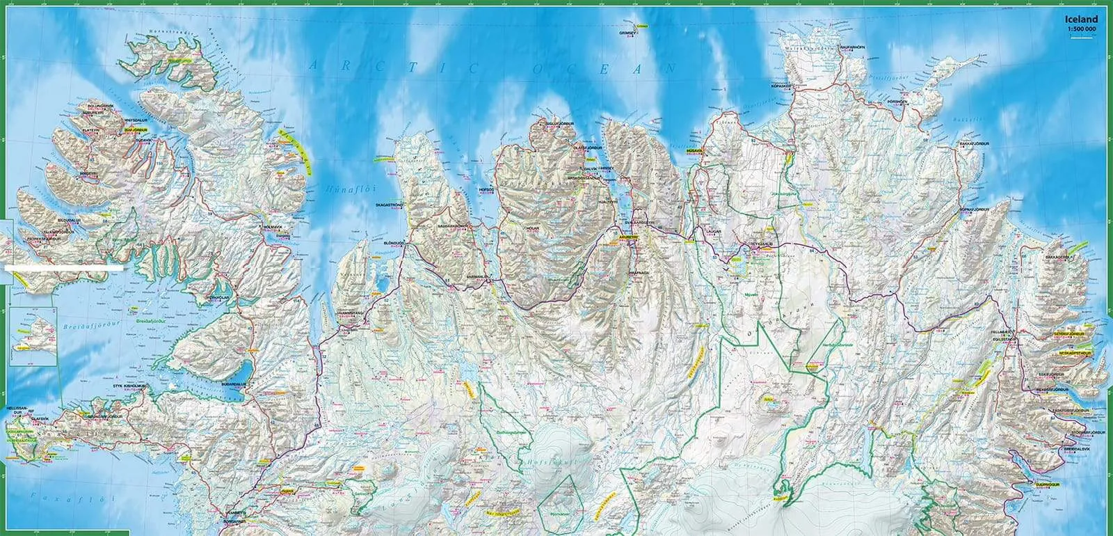 Iceland Road Map by TerraQuest (2023)