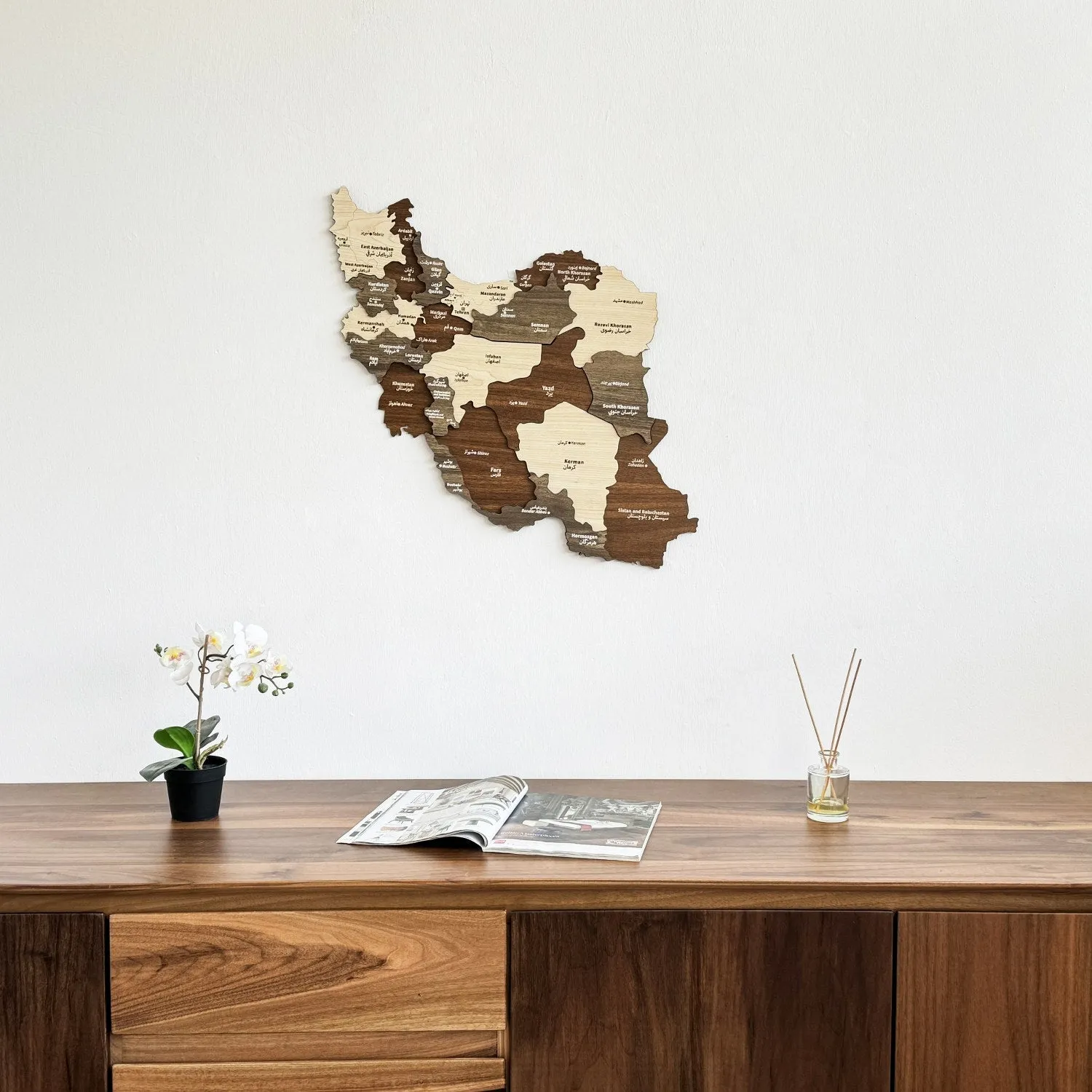 Iran Wooden Wall Map Islamic Wall Art Decor