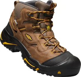 Keen Utility Brown/Olive Mens Braddock Mid WP Soft Nubuck Work Boots