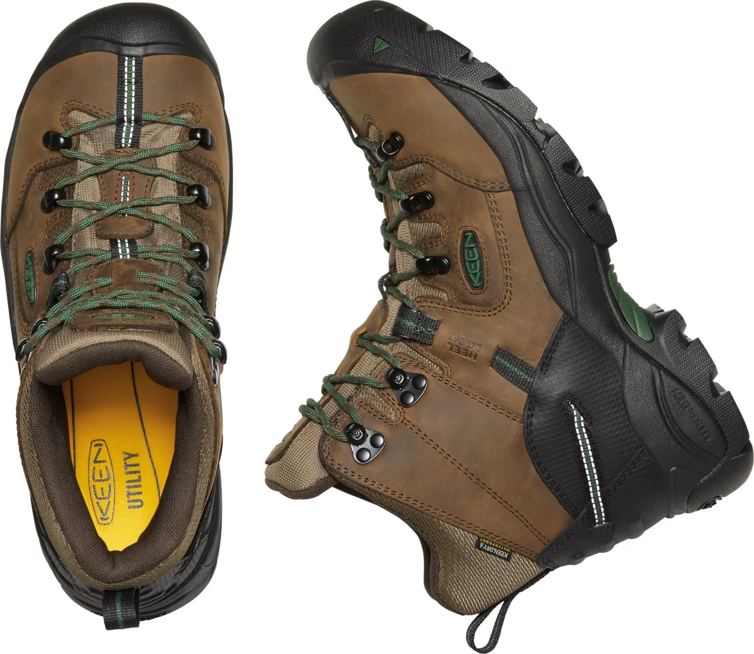 Keen Utility Mens Pittsburgh Energy 6in WP Soft Cascade/Green Leather Work Boots