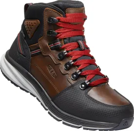 Keen Utility Mens Red Hook Mid WP Soft Toe Tobacco/Black Leather Work Boots