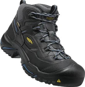 Keen Utility Raven/Estate Blue Mens Braddock Mid WP Nubuck Work Boots