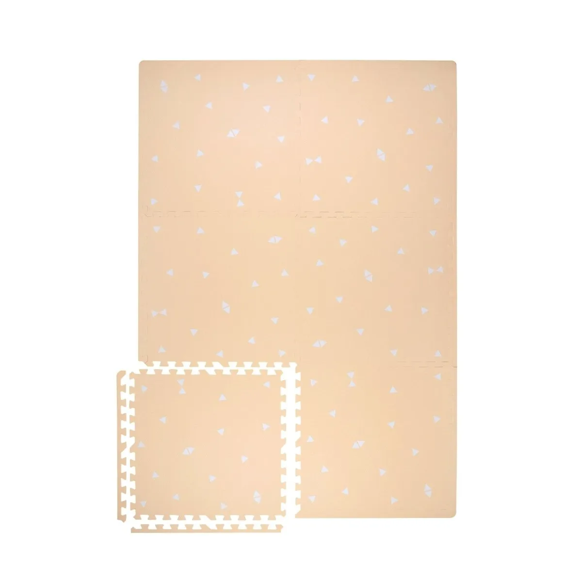 Kind and Me White Triangles Set in Peach Playmat- Triangles