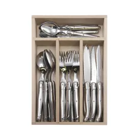 Laguiole Andre Verdier Debutant 24 Piece Stainless Steel Cutlery Set