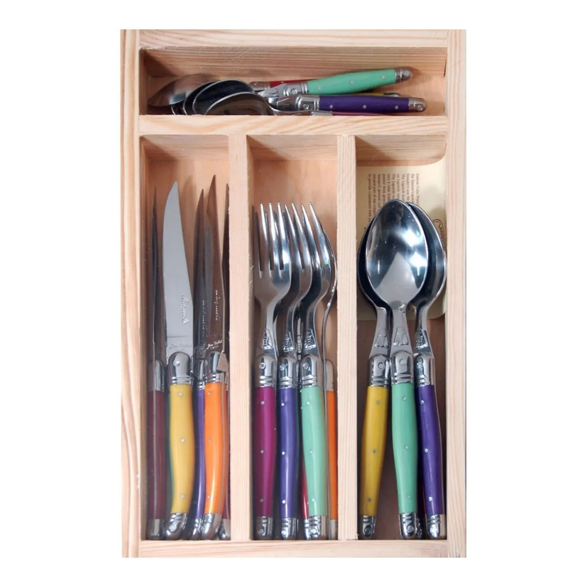 Laguiole Jean Dubost Deluxe Cutlery Set Mixed Colour 24 Pieces