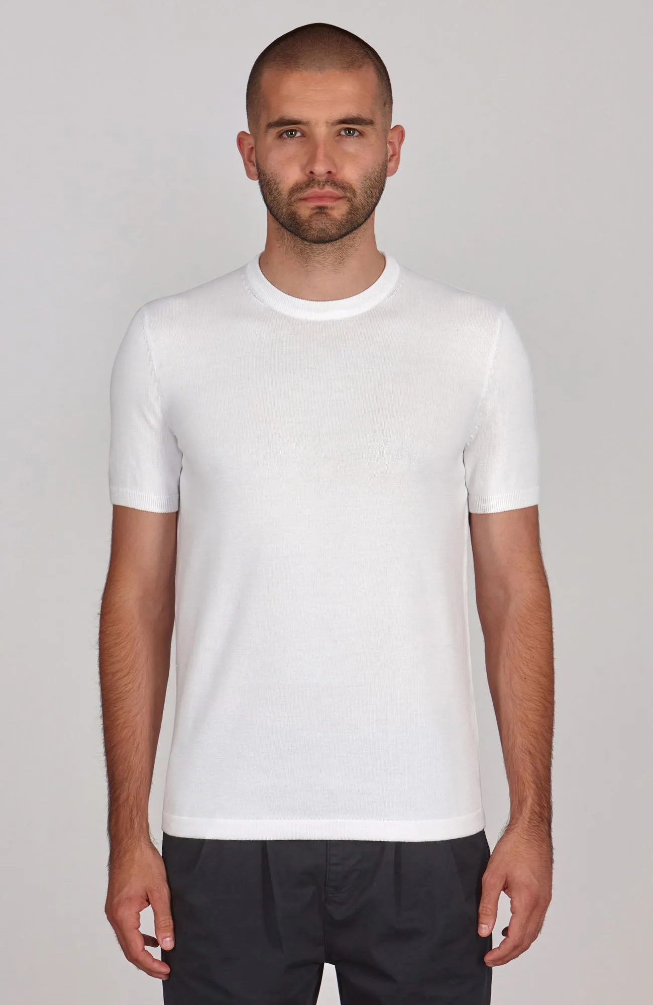 Mens Midweight Cotton Knitted T-Shirt