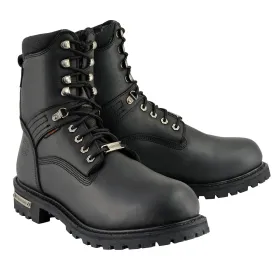 Milwaukee Leather Men's Black Wide Width 7-inch Lace to Toe Full-Waterproof Leather Boots MBM9036WP