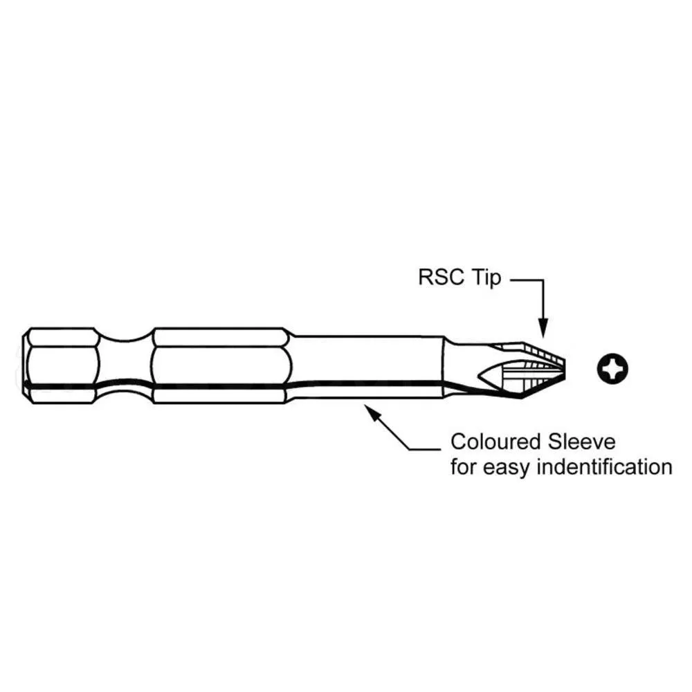 Philips Driver Bits - No. 1  1/4'' Shank, 2'' Long