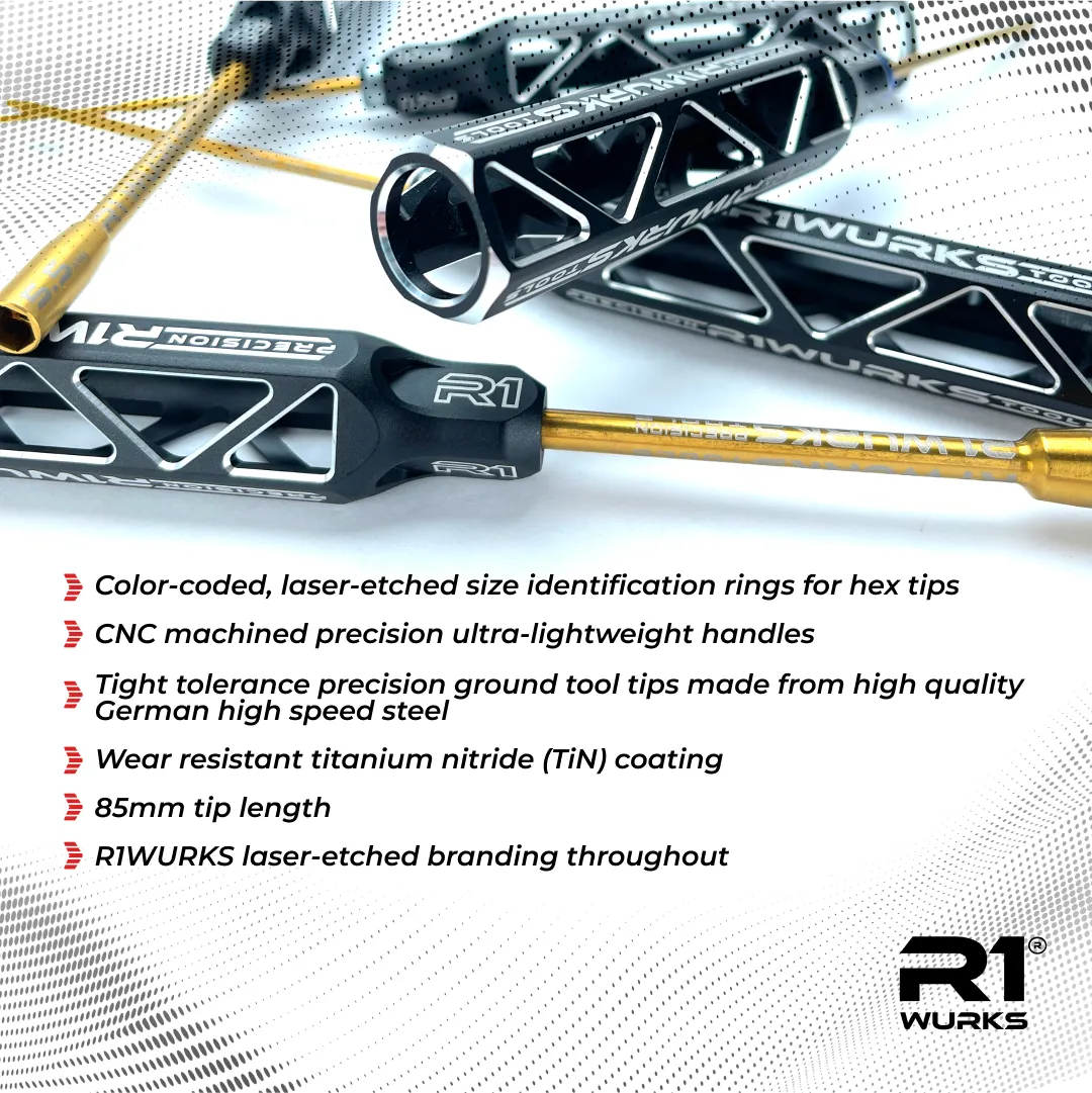 R1WURKS Premium Hex/Nut Driver Tool Set, Metric