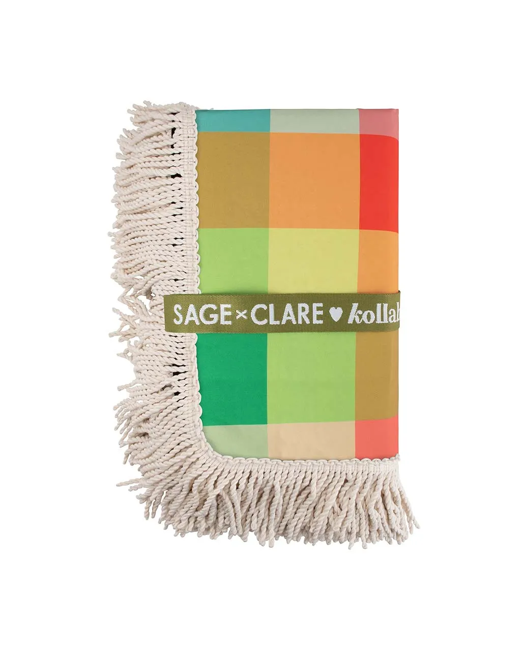 Sage x Clare & Kollab Fringed Medium Picnic Mat - Aida