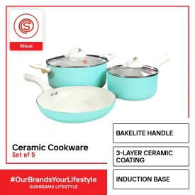 SLIQUE Premiium Ceramic Cookware Set of 5