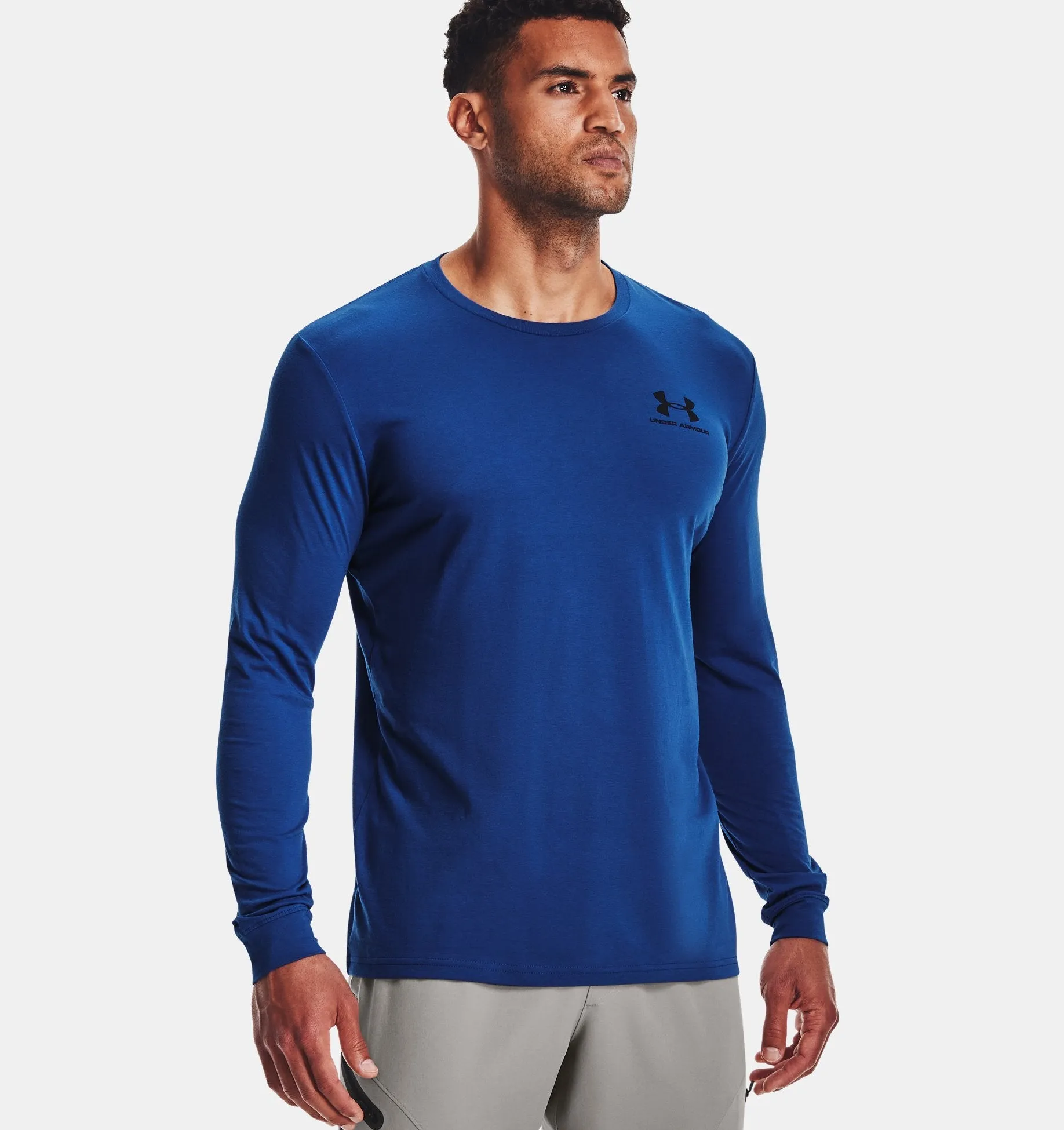 UNDER ARMOUR MEN'S LEFT CHEST LOGO LONG SLEEVE TEE