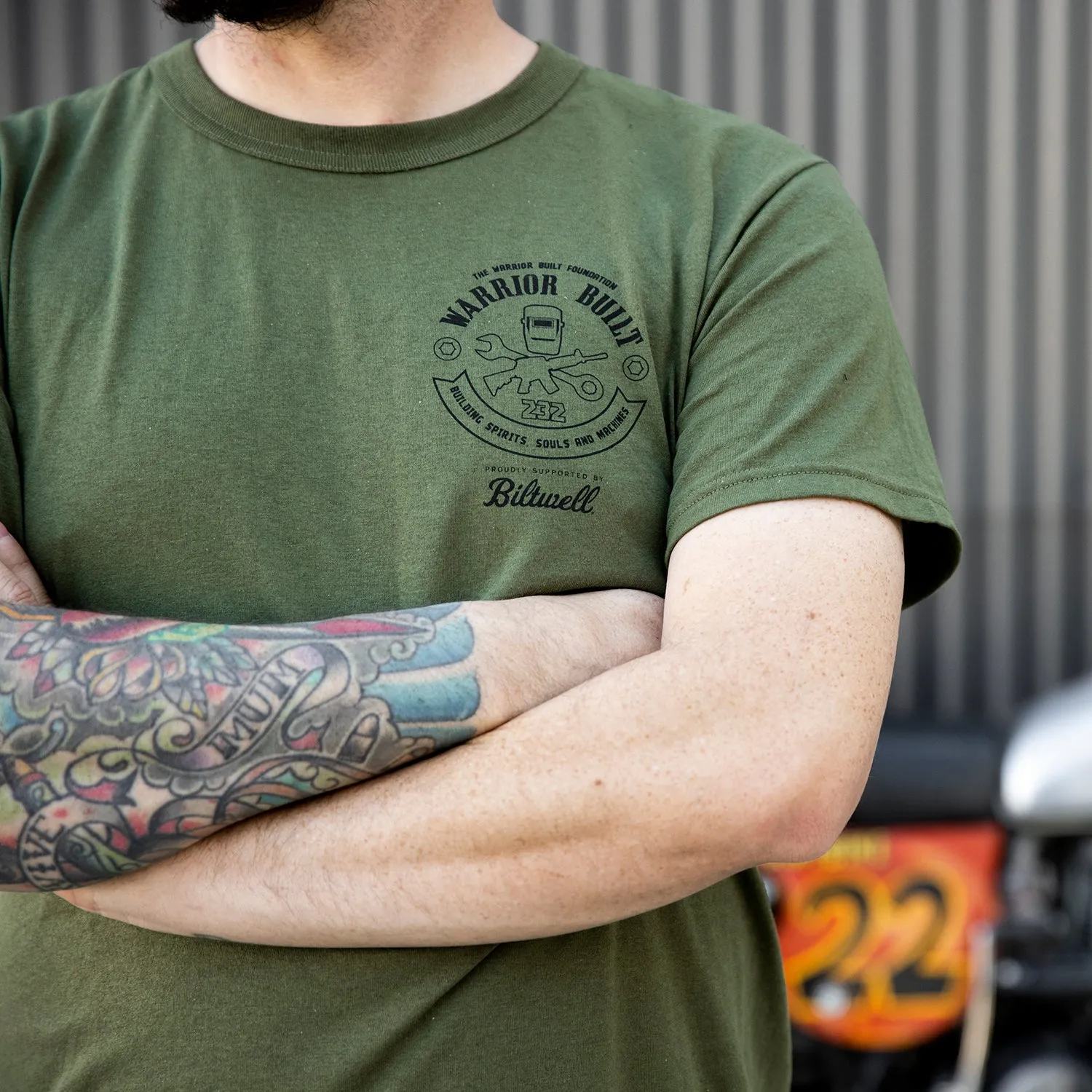 Warrior Built Olive Eagle Tee